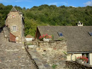 Belcastel - Sol pavé et maisons en pierre du village médiéval