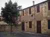 Bergerac - Árvore e casas na cidade velha, no vale do Dordogne