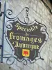 Besse-et-Saint-Anastaise - Medieval and Renaissance town: iron sign of a cheese chop