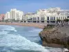 Biarritz - Beachfront of the resort, Grande Plage beach and the Atlantic Ocean