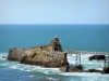 Biarritz - Rock of the Virgin and footbridge overlooking the Atlantic Ocean