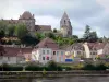 Le Blanc - Église Saint-Cyran, château de Naillac abritant l'écomusée de la Brenne, maisons de la ville et rivière Creuse ; dans la vallée de la Creuse, dans le Parc Naturel Régional de la Brenne