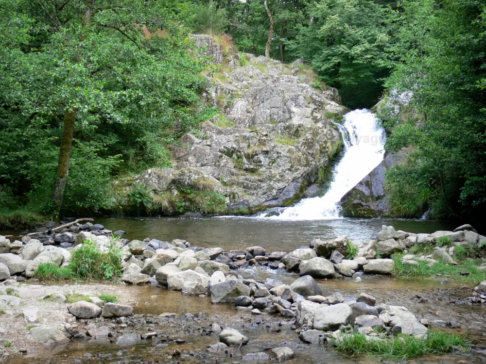Guida della Borgogna-Franca Contea - Salto di Gouloux - Cascata di coagulo in un verde, nel Parco Regionale Naturale Morvan