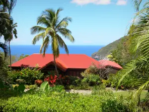 Botanische tuin van Deshaies - Voormalige villa van Coluche en uitzicht op zee