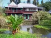 Botanischer Garten der Réunion - Kreolisches Haus und Wasserbecken der Seerosen