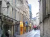 Caen - Houses and shops in a street of the city