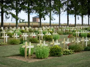 Camino de las Damas - Las tumbas del cementerio militar francés en Cerny-en-Laonnois