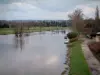 Canal de Nantes à Brest - Canal (rivière) bordé d'arbres et d'herbage