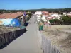 Carcans-Plage - Vue sur les maisons de la station balnéaire depuis l'allée menant à la plage