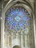 Carcassonne - Interior of the Saint-Nazaire basilica: stained glass window of the Northern rose