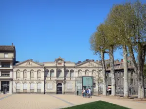 Carcassonne - Bastide Saint-Louis: Grünanlage Gambetta und Fassaden des Museums der schönen Künste
