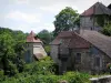 Carennac - Maisons en pierre et arbres, en Quercy