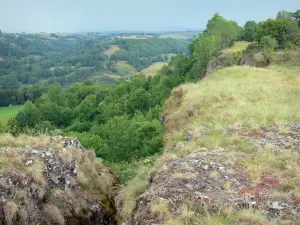 Carlat rock - Panorama from the basaltic rock of Carlat