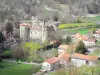 Castello di Saint-Vidal - Veduta del castello fortificato e delle case del villaggio di Saint-Vidal