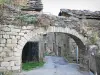 Castelnau-Pegayrols - Alpendre e casas de pedra da vila medieval