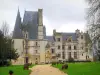 Castelo de Fontaine-Henry - Castelo, entrada de automóveis forrada com gramados e árvores