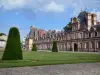 Castillo de Fontainebleau - Palacio de Fontainebleau: ala de Ministros y el césped de la Corte de White Horse (Tribunal de Despedida)