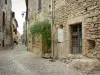 Castillon-du-Gard - Paved alley and stone houses of the medieval village