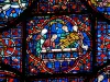 Chartres - Inside of the Notre-Dame cathedral (Gothic building): stained glass window