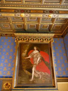 Château d'Ancy-le-Franc - Intérieur du palais Renaissance : tableau de la chambre des Fleurs