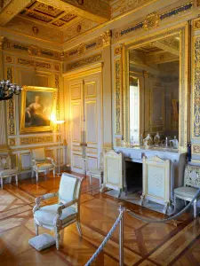 Château d'Ancy-le-Franc - Intérieur du palais Renaissance : salon Louvois et son décor à la feuille d'or