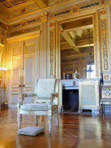 Château d'Ancy-le-Franc - Intérieur du palais Renaissance : salon Louvois et son décor à la feuille d'or