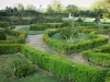 Château de Beauvoir - Parterres du jardin à la française ; sur la commune de Saint-Pourçain-sur-Besbre, dans le val de Besbre (vallée de la Besbre)