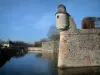 Château d'Époisses - Échauguette de l'enceinte extérieure et douves