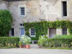 Château d'Époisses - Façade de maison de l'avant-cour