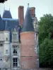 Château de Maintenon - Tour en poivrière et façade du château Renaissance, arbres