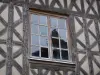 Châteaudun - Raam-en een houten huis van de oude stad