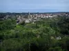 Châteauponsac - Vue sur les maisons et l'église de la ville, en Basse-Marche (vallée de la Gartempe)