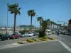 La Ciotat - Avenida adornada com palmeiras ao longo do porto
