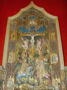 Cluny museum - Middle Age National Museum: polychrome wooden altarpiece of the Childhood and the Passion of Christ