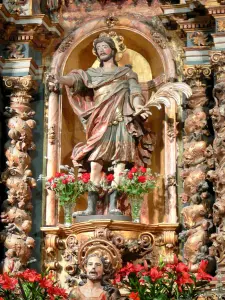 Collioure - Inside the Notre-Dame-des-Anges church: detail of an altarpiece