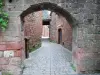 Collonges-la-Rouge - Porta plana e fachadas de pedra da vila medieval