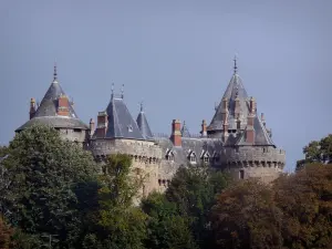 Combourg - Towers of the feudal castle (fortress) and trees