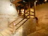 The Crest Tower - Crest: Inside the Crest tower: stone staircase