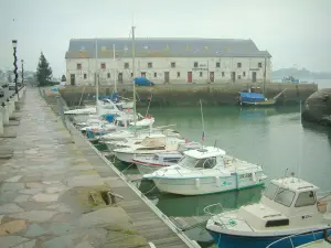 Le Croisic - Quay, port with its boats and covered market hall