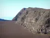 Departementale weg Route du Volcan - Uitzicht op de vlakte van Sands en de Sands of de wal