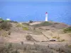 La Désirade - Sicht auf den Leuchtturm der Landzunge Doublé, von den Höhen der Insel aus