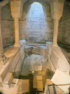 Dijon - Inside the Saint-Bénigne cathedral: tomb of Saint Bénigne in the crypt