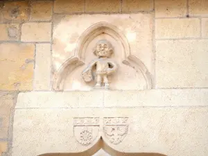 Dijon - Sculpted detail of the facade of the Hôtel Morel Sauvegrain