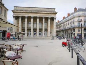 Dijon - Grand Théâtre - Dijon Opera and café terraces on the Place du Théâtre