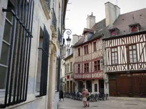 Dijon - Facades of old houses in the old town