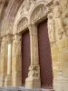 Église de Morlaàs - Portail sculpté de l'église romane Sainte-Foy
