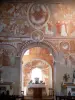 Église Saint-Martin de Vic - Intérieur de l'église Saint-Martin : fresques romanes (peintures murales) ; sur la commune de Nohant-Vic