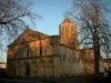 Église de Surgères - Église Notre-Dame de style roman et arbres