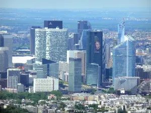 Eiffel tower - View of the buildings of the La Défense district from the top of the Eiffel tower