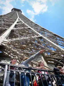 Eiffel tower - View of the metal frame of the tower from the second floor